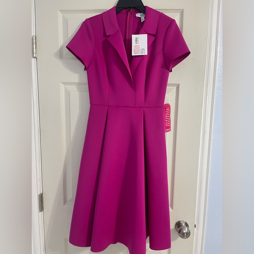 BRAND NEW WITH TAGS - Badgley Mischka Hot Pink Dress Size 2